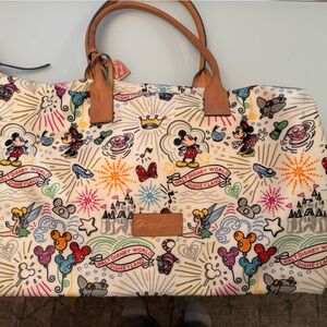 Dooney & Bourke weekender Disney Travel Bag with Tan Handles